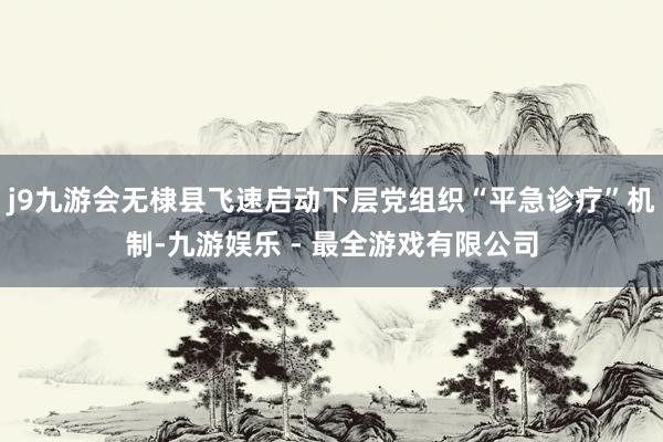 j9九游会无棣县飞速启动下层党组织“平急诊疗”机制-九游娱乐 - 最全游戏有限公司